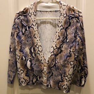 Faux snake skin printed sweater